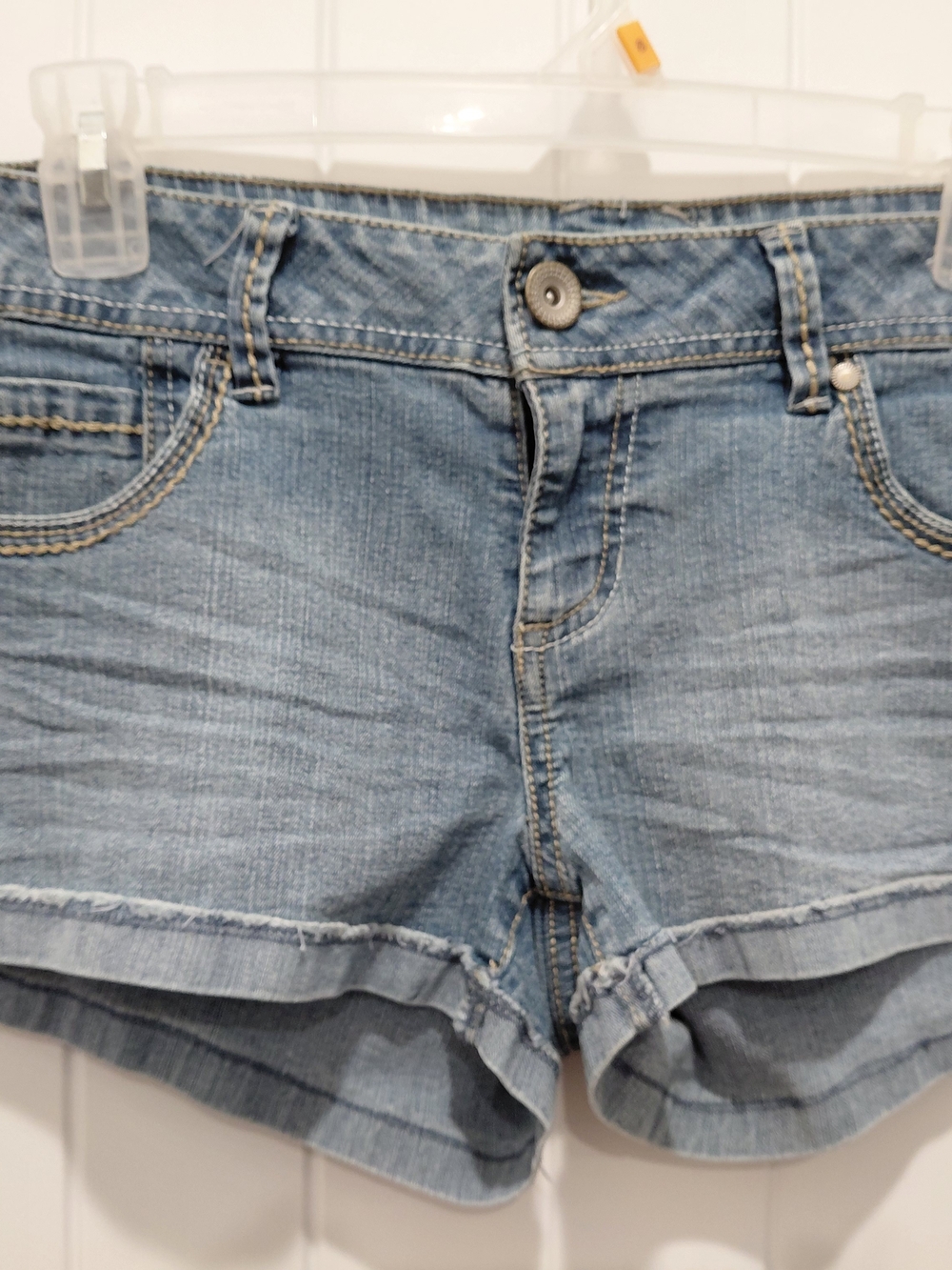 Mudd Faded Blue Denim Rolled Hem Shorts #0898